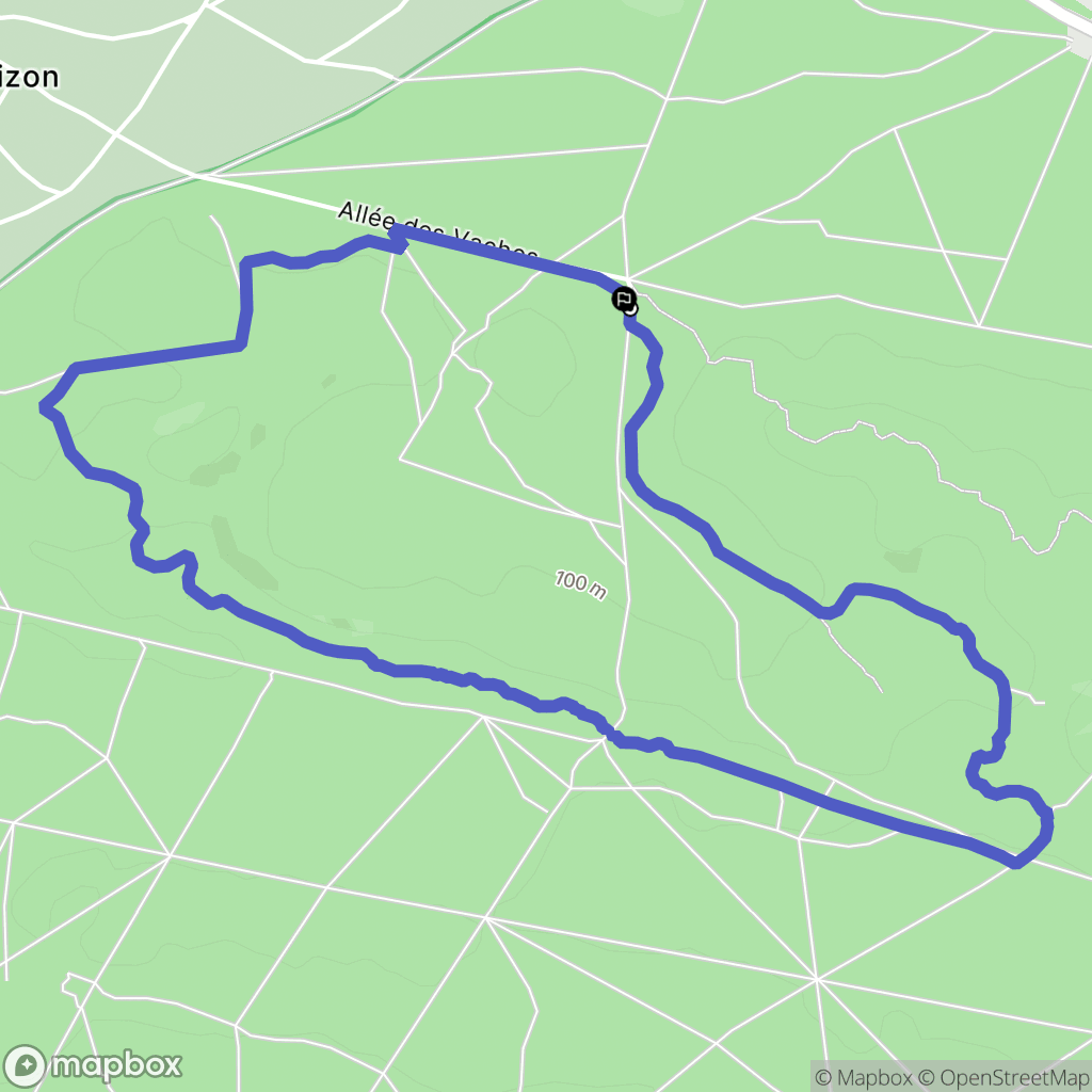 Fontainebleau : carte du parcours de randonnée - France