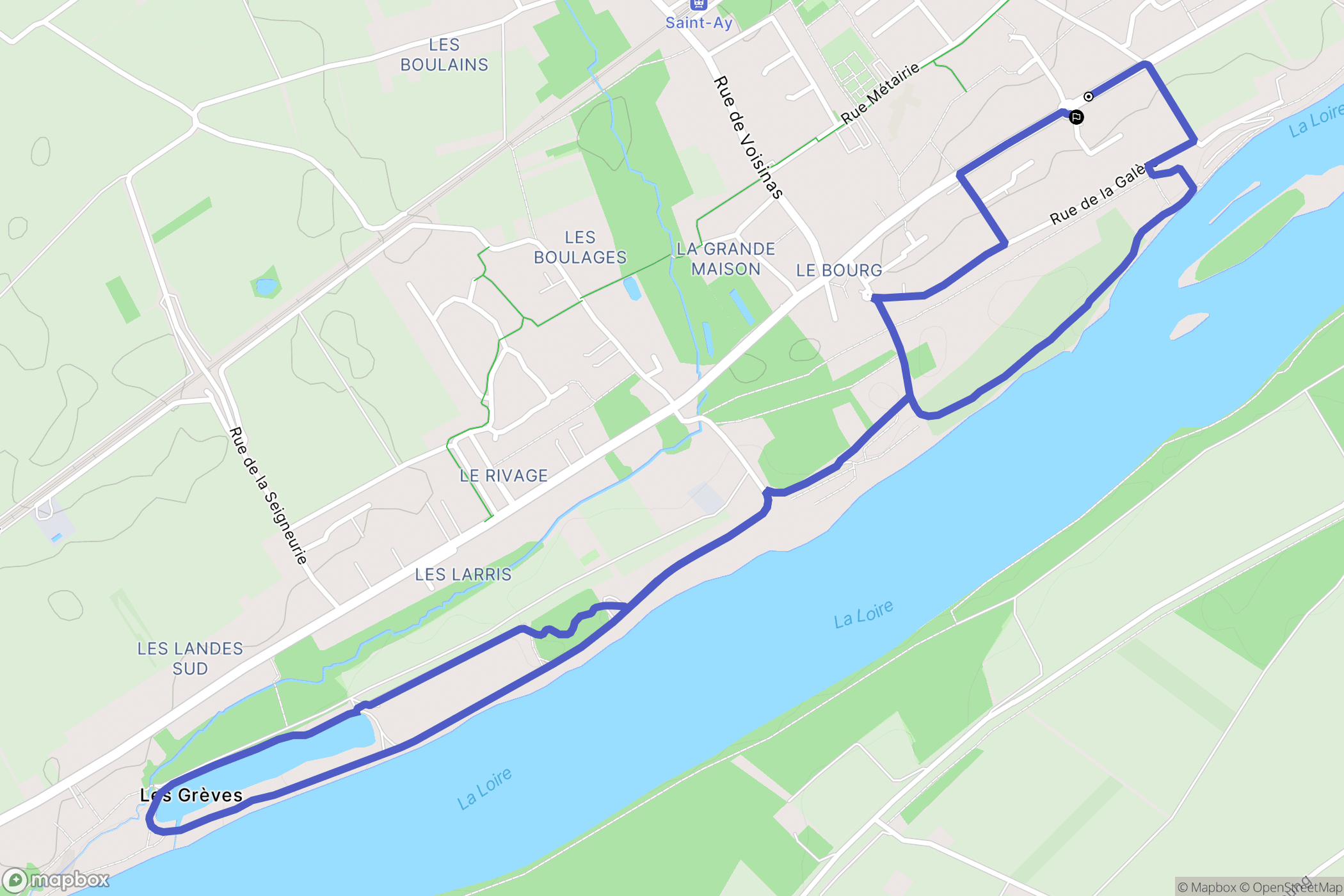 Saint-Ay : carte du parcours de randonnée - France