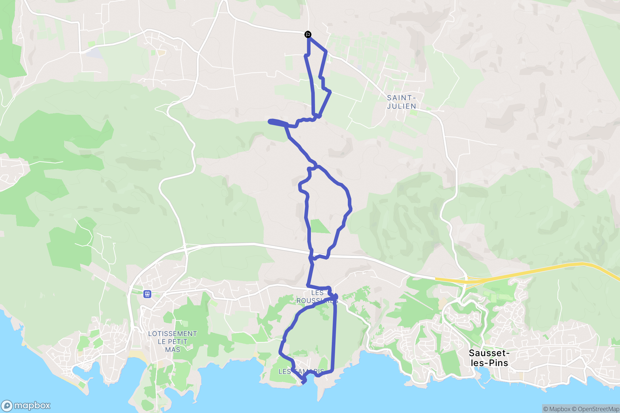 Martigues : carte du parcours de randonnée - France