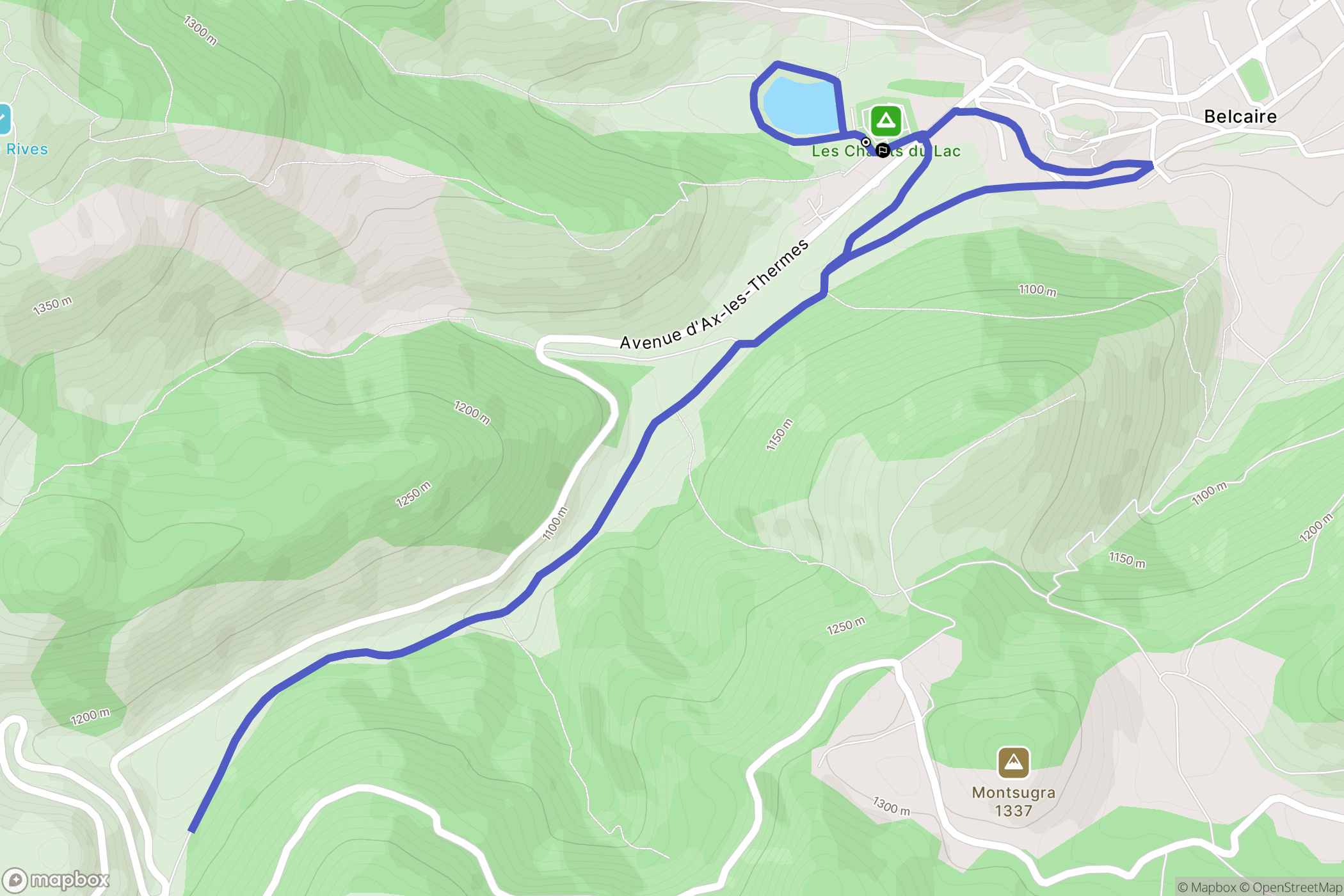 Belcaire : carte du parcours de randonnée - France