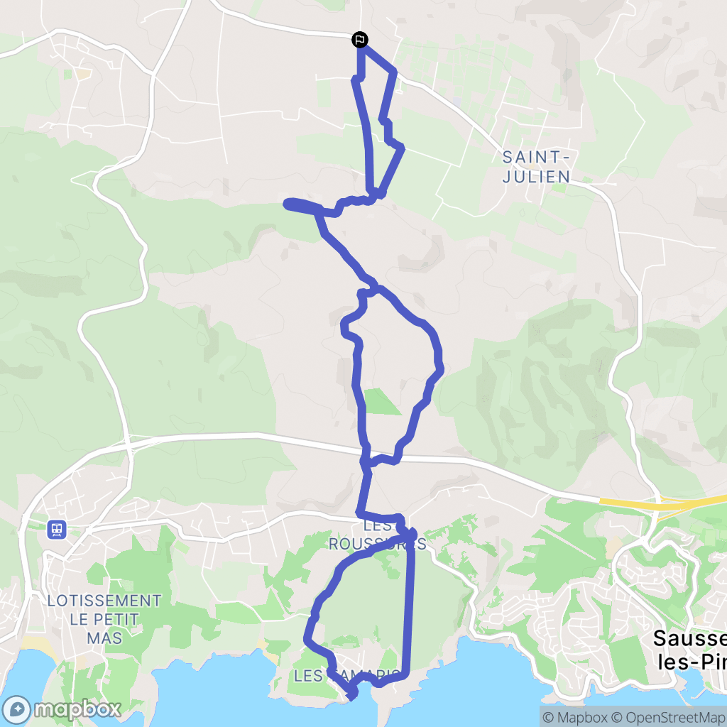 Martigues : carte du parcours de randonnée - France