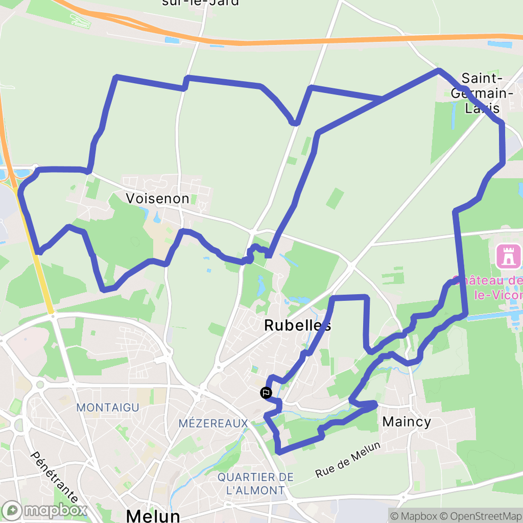 Rubelles : carte du parcours de randonnée - France