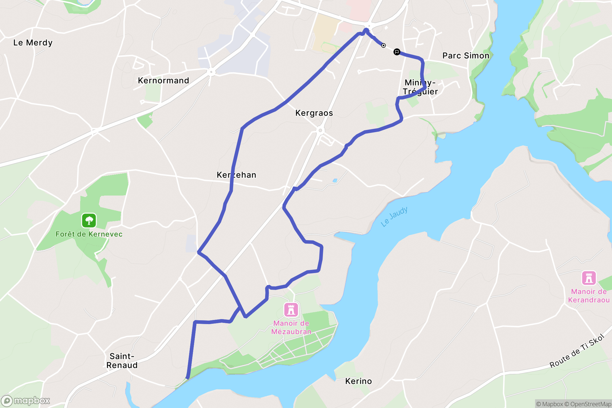 Minihy-Tréguier : carte du parcours de randonnée - France