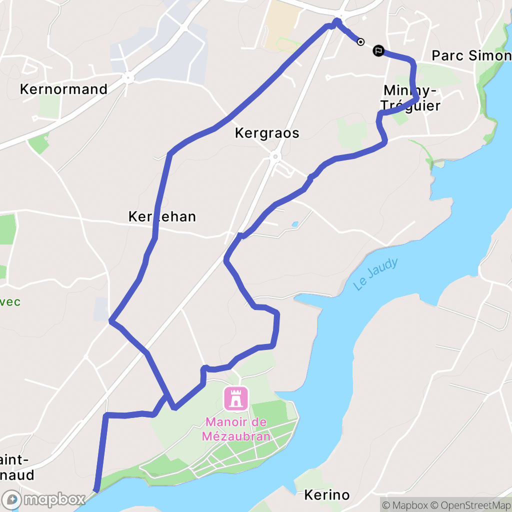 Minihy-Tréguier : carte du parcours de randonnée - France