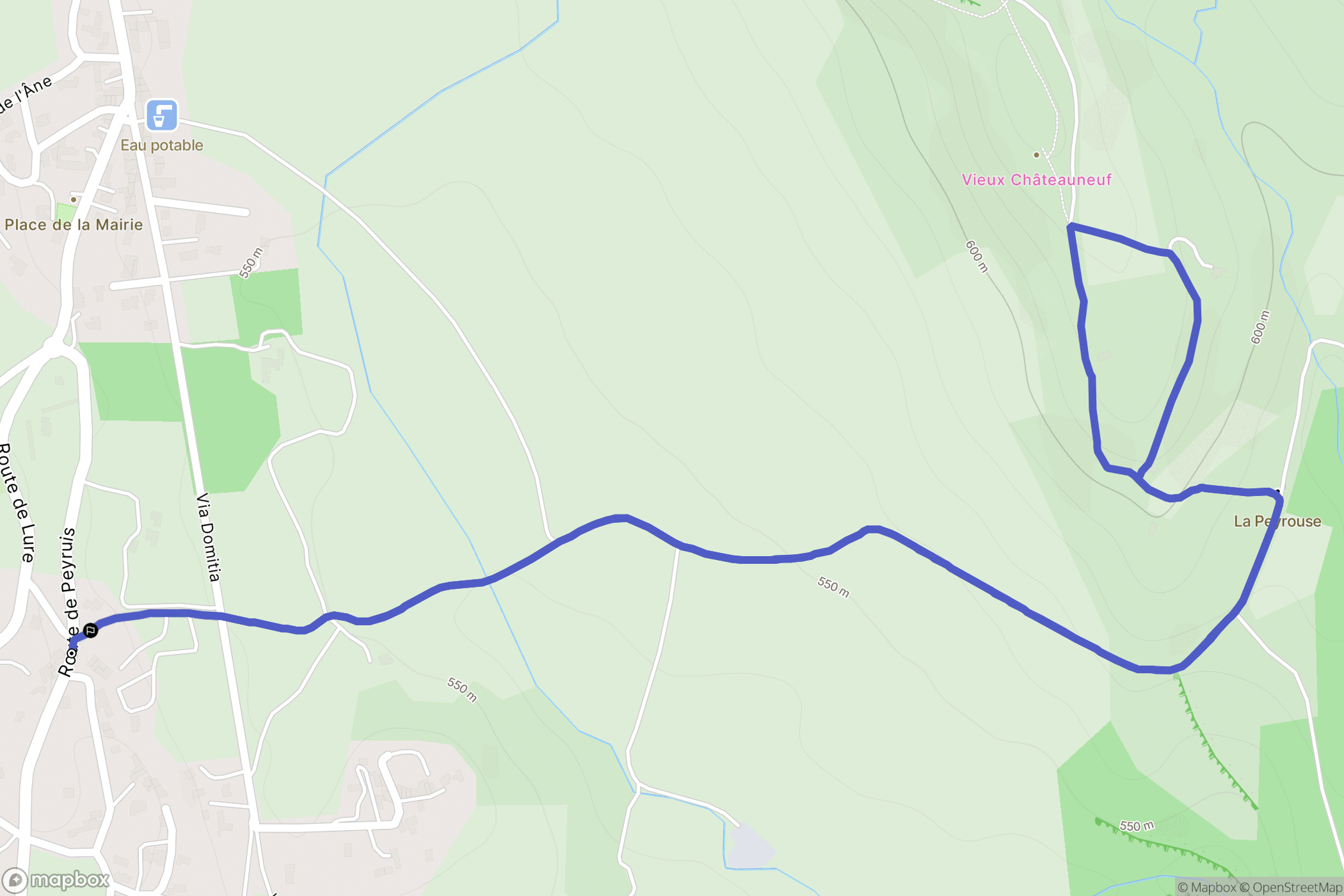 Châteauneuf-Val-Saint-Donat : carte du parcours de randonnée - France