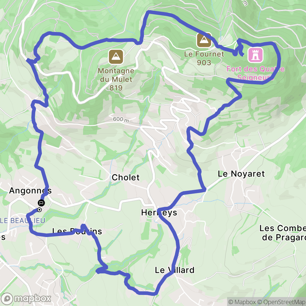 Brié-et-Angonnes : carte du parcours de randonnée - France