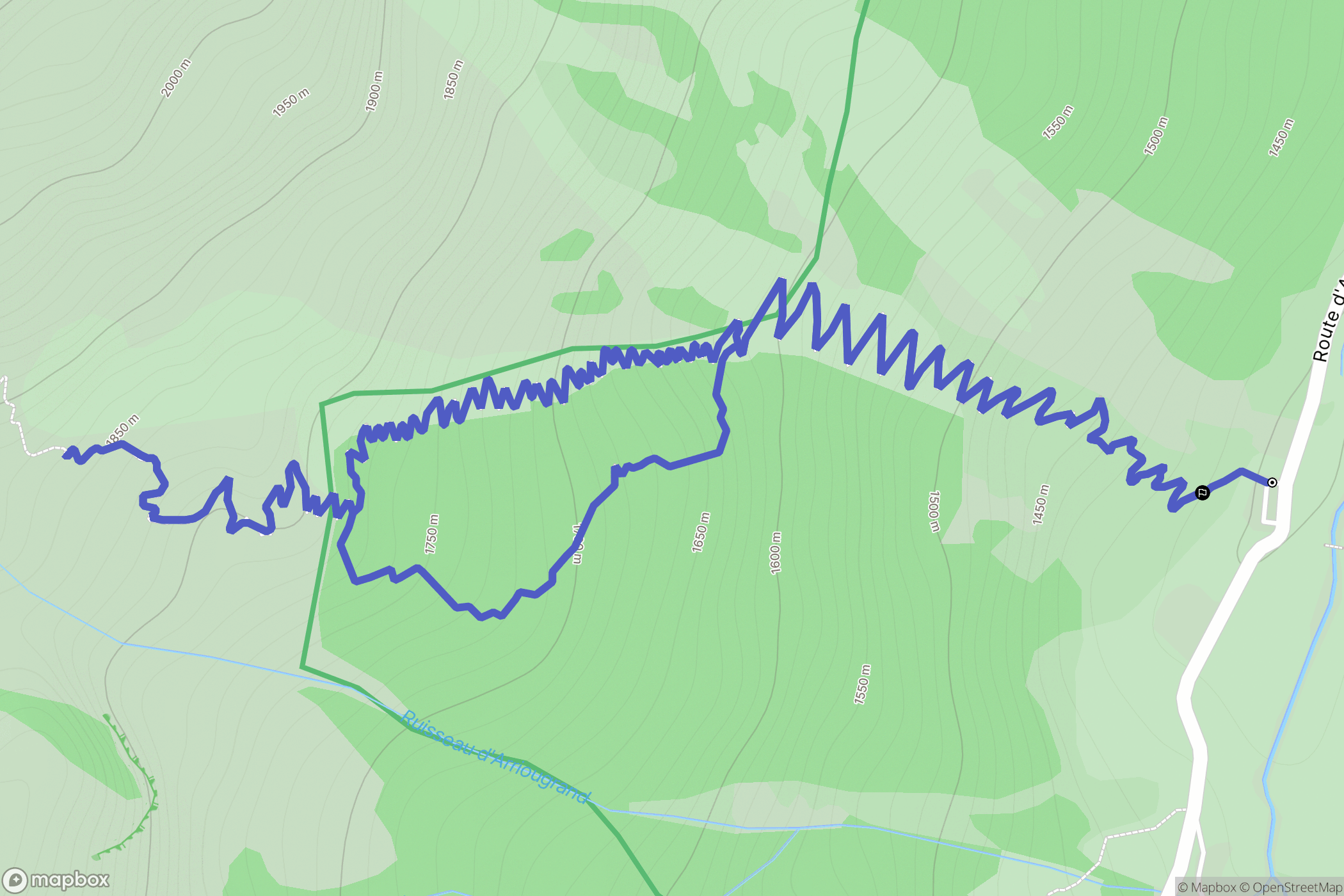 Arrens-Marsous : carte du parcours de randonnée - France
