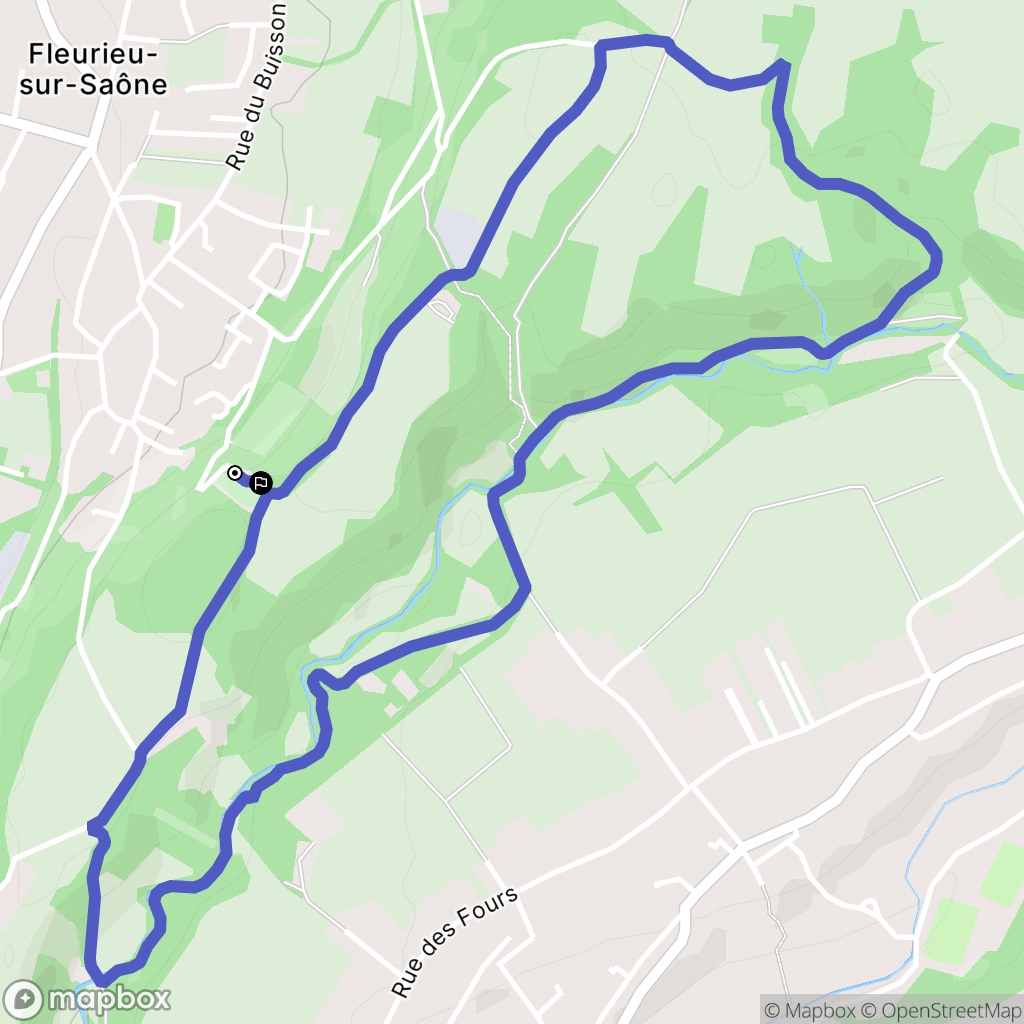 Fleurieu-sur-Saône : carte du parcours de randonnée - France
