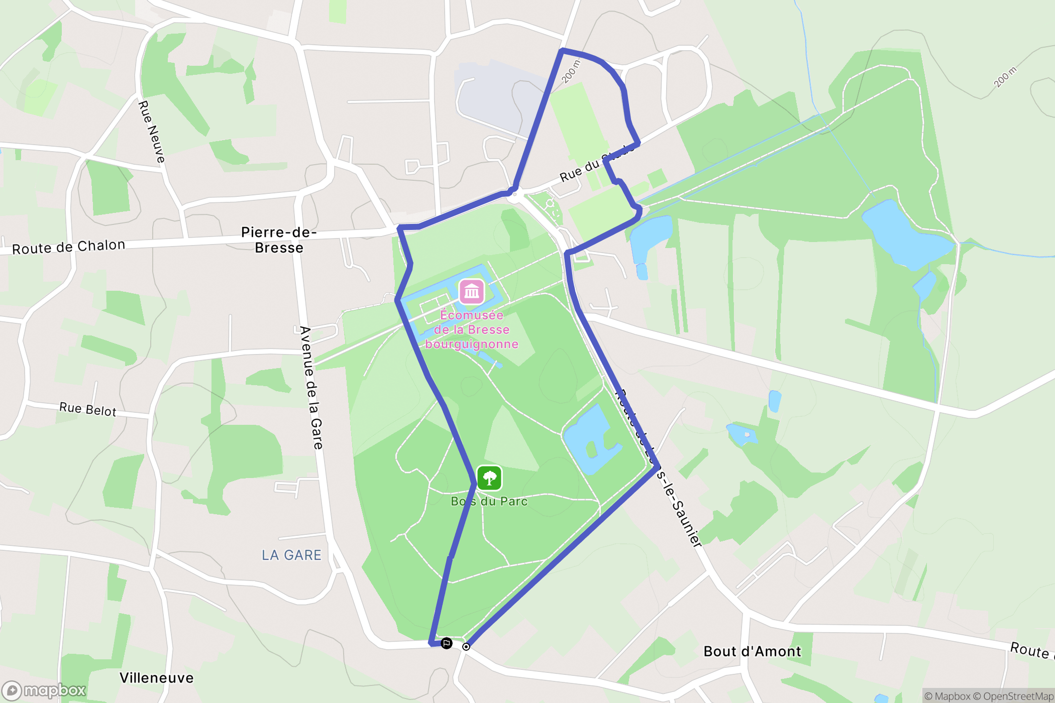 Pierre-de-Bresse : carte du parcours de randonnée - France