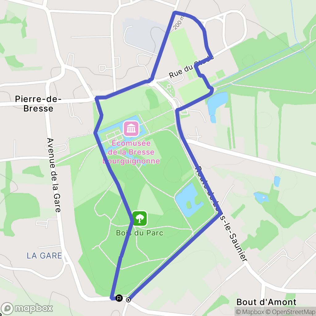 Pierre-de-Bresse : carte du parcours de randonnée - France