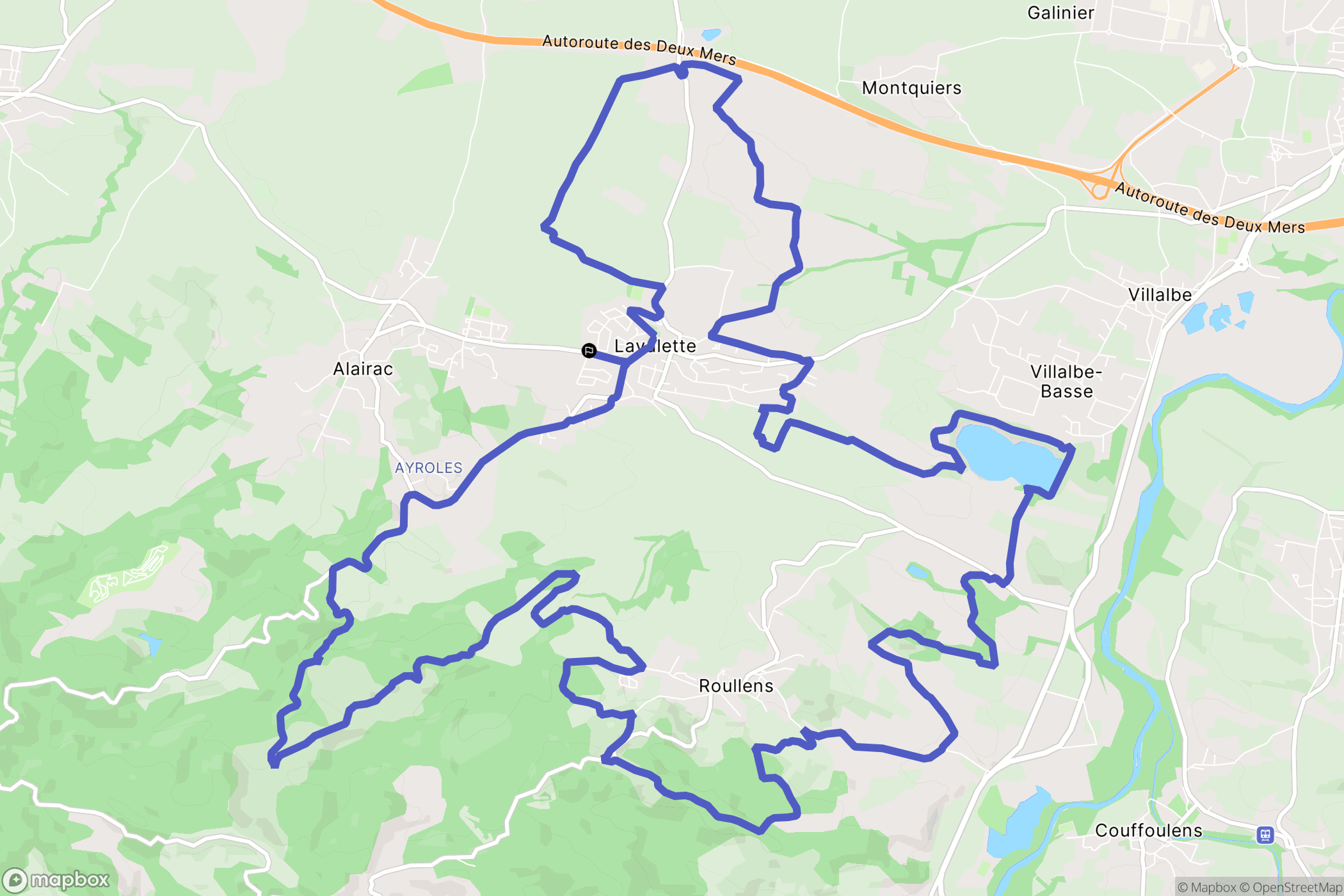 Lavalette : carte du parcours de randonnée - France