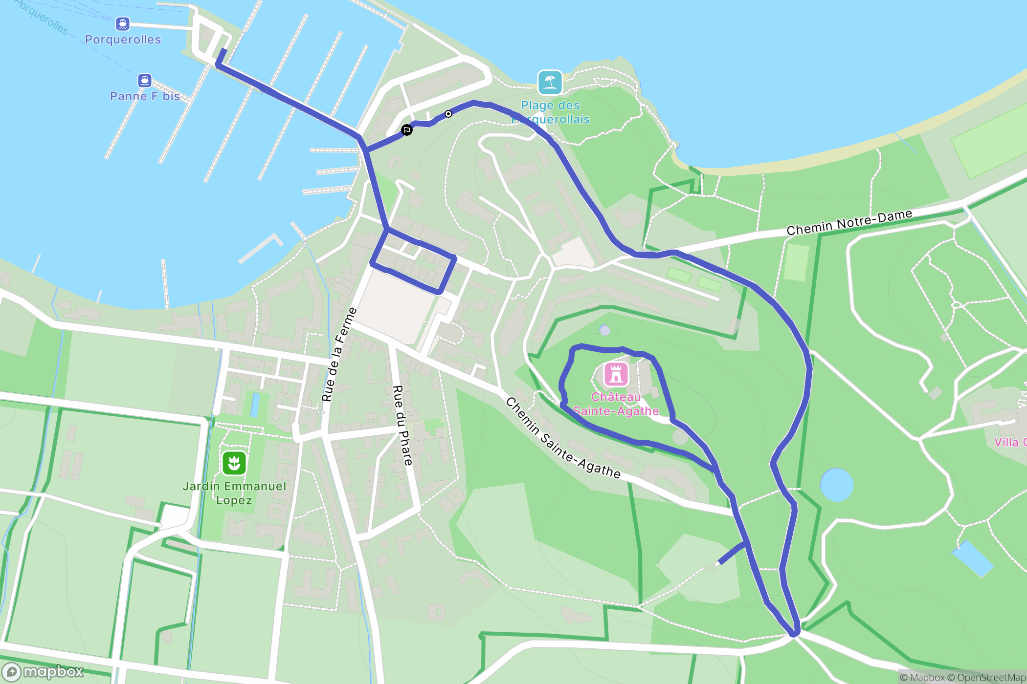 Hyères : carte du parcours de randonnée - France