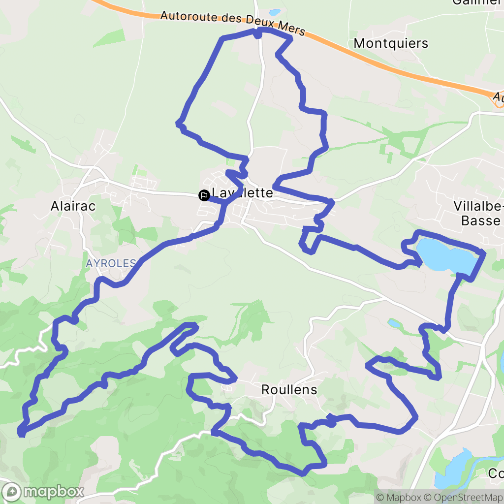 Lavalette : carte du parcours de randonnée - France