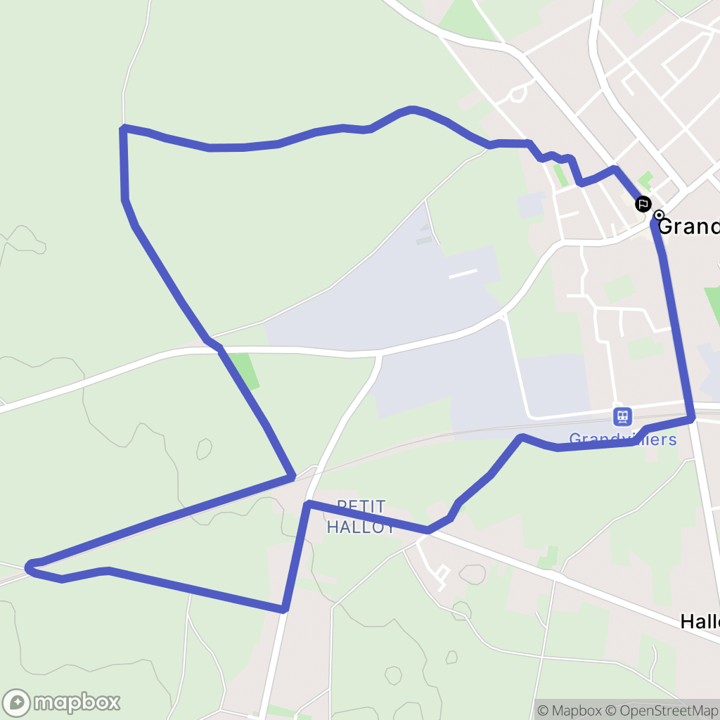 Grandvilliers : carte du parcours de randonnée - France