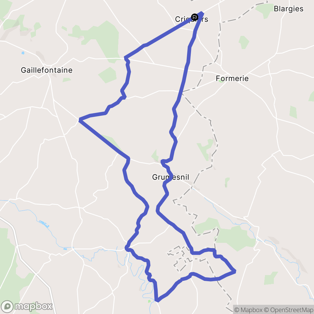 Criquiers : carte du parcours de randonnée - France