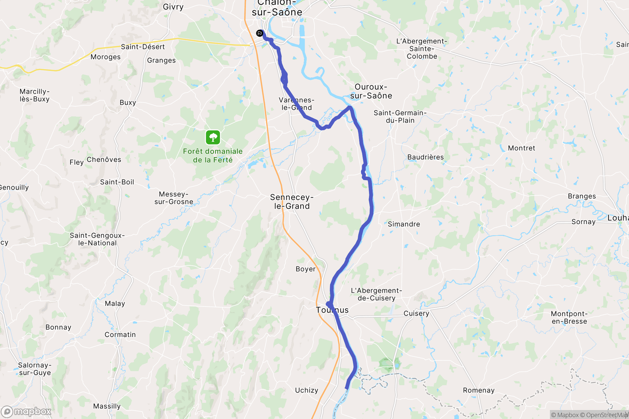 Saint-Rémy : carte du parcours de randonnée - France