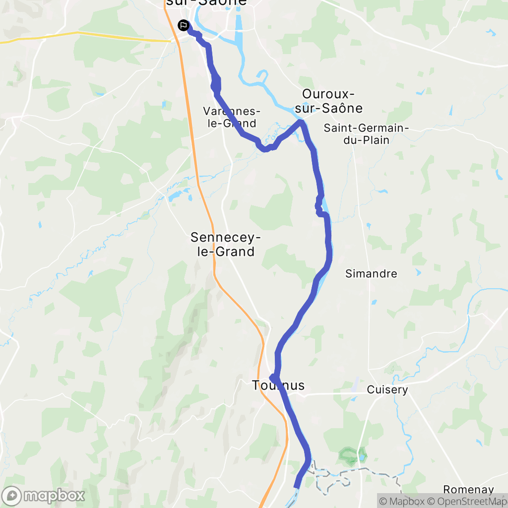 Saint-Rémy : carte du parcours de randonnée - France
