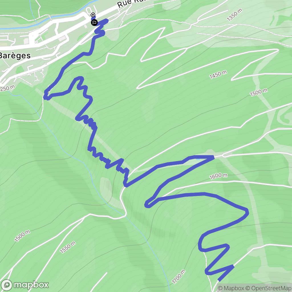 Barèges : carte du parcours de randonnée - France