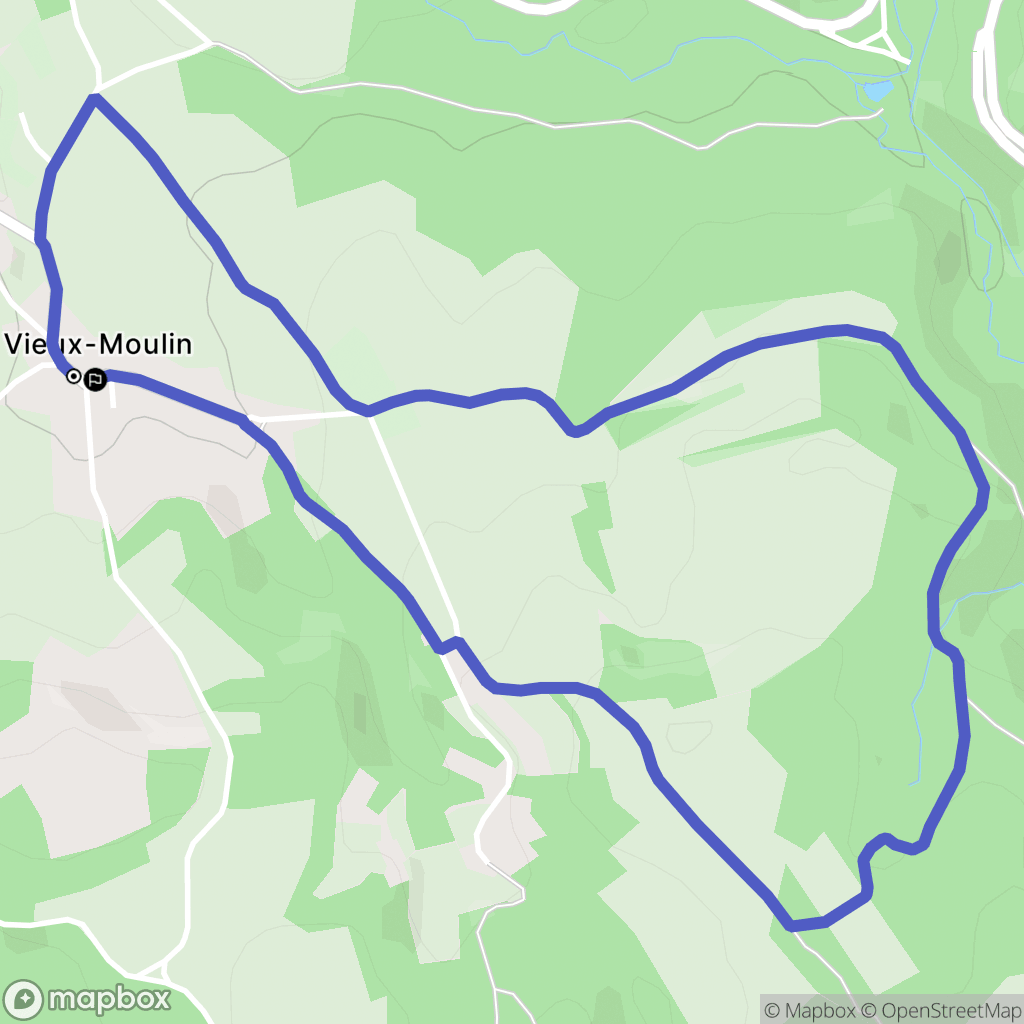 Vieux-Moulin : carte du parcours de randonnée - France