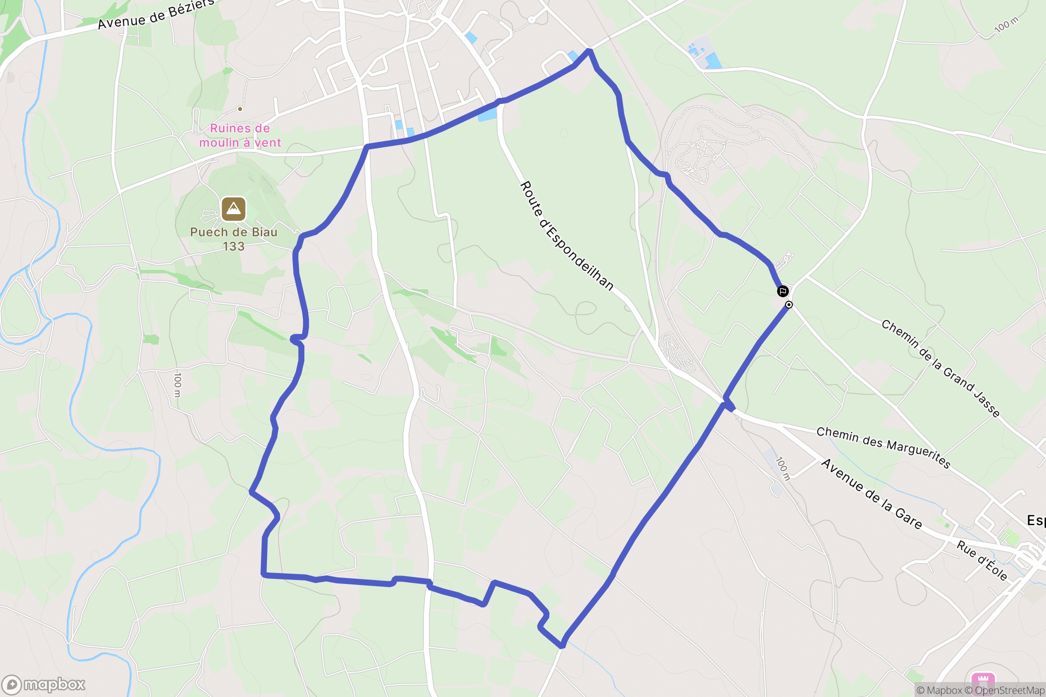 Puissalicon : carte du parcours de randonnée - France