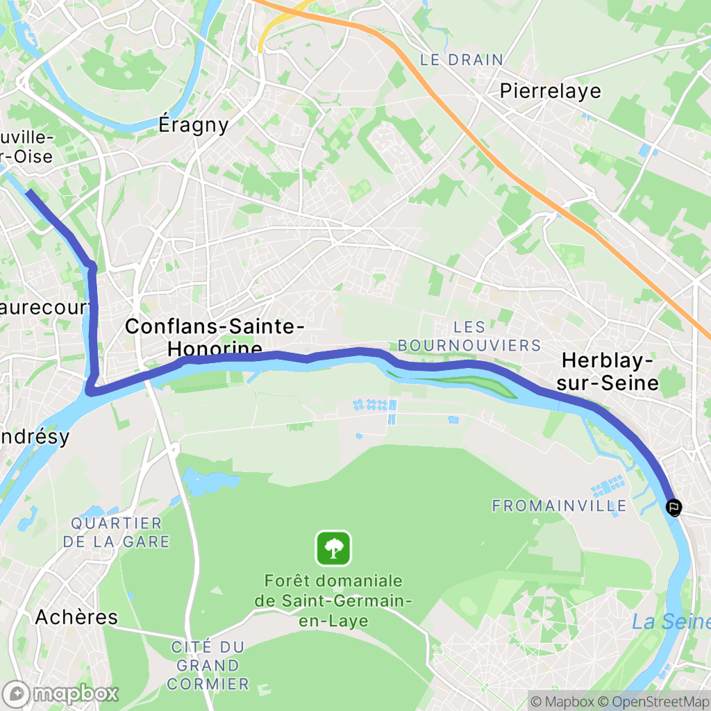 La Frette-sur-Seine : carte du parcours de randonnée - France