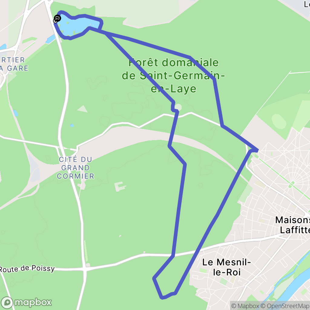 Saint-Germain-en-Laye : carte du parcours de randonnée - France