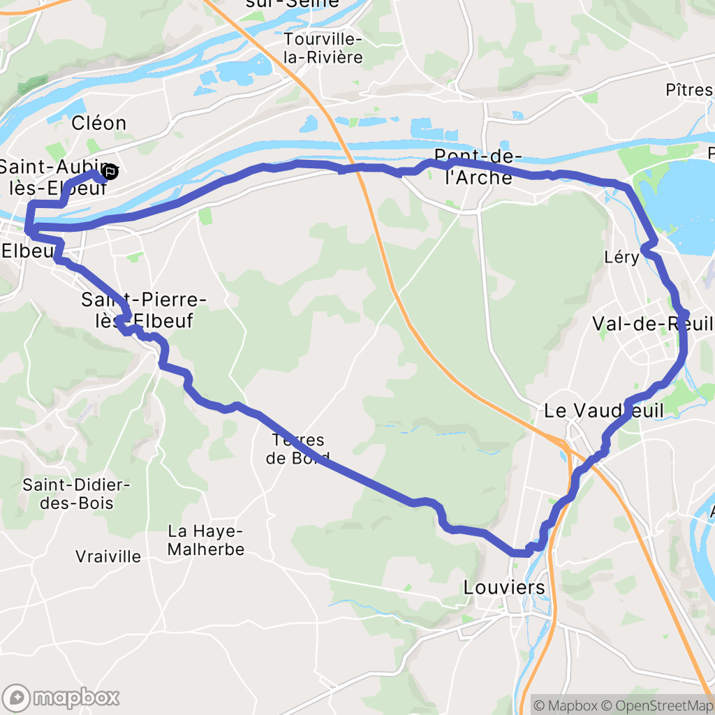 Saint-Aubin-lès-Elbeuf : carte du parcours de randonnée - France
