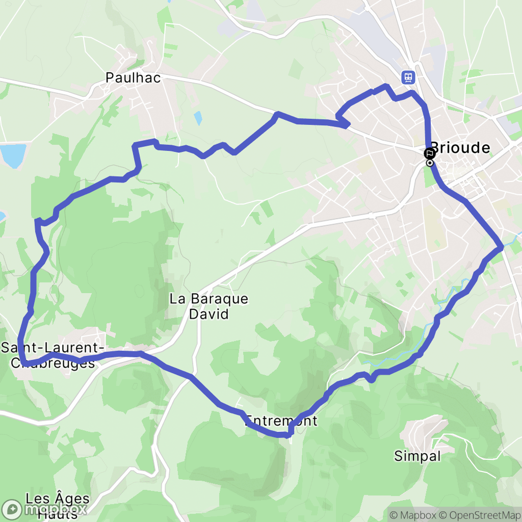 Brioude : carte du parcours de randonnée - France