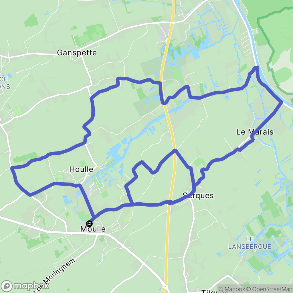 Moulle : carte du parcours de randonnée - France