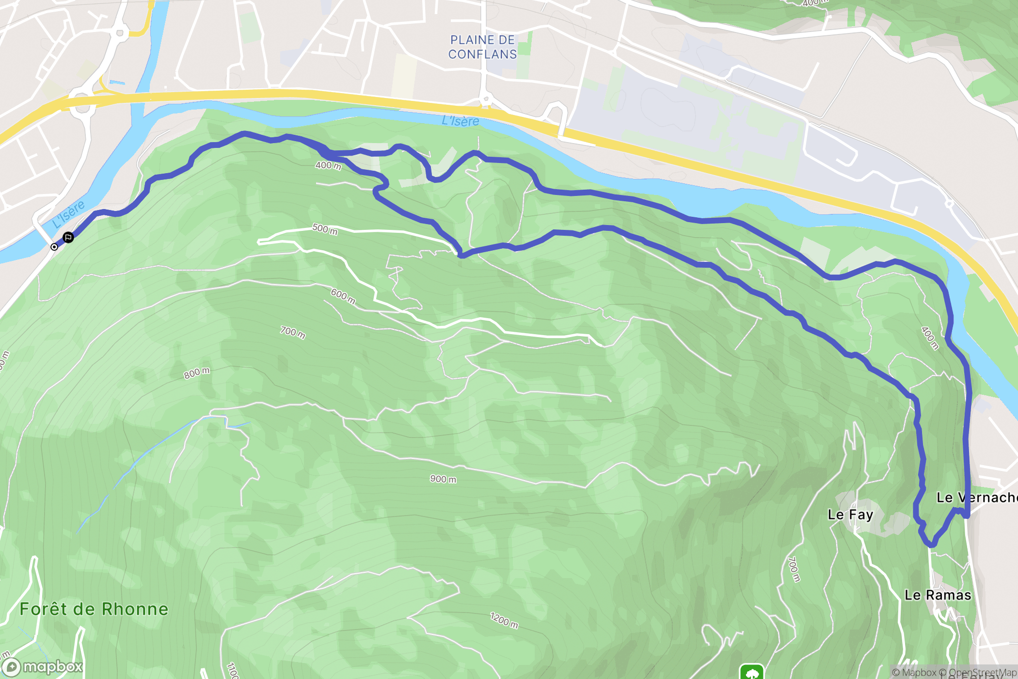 Grignon : carte du parcours de randonnée - France