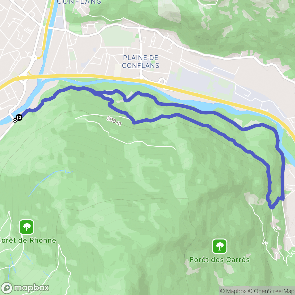 Grignon : carte du parcours de randonnée - France