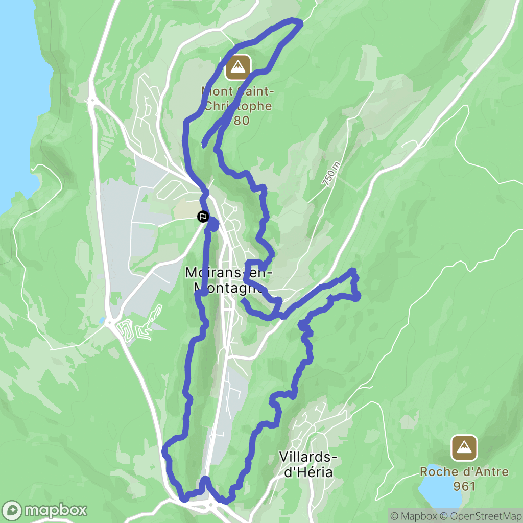 Moirans-en-Montagne : carte du parcours de randonnée - France