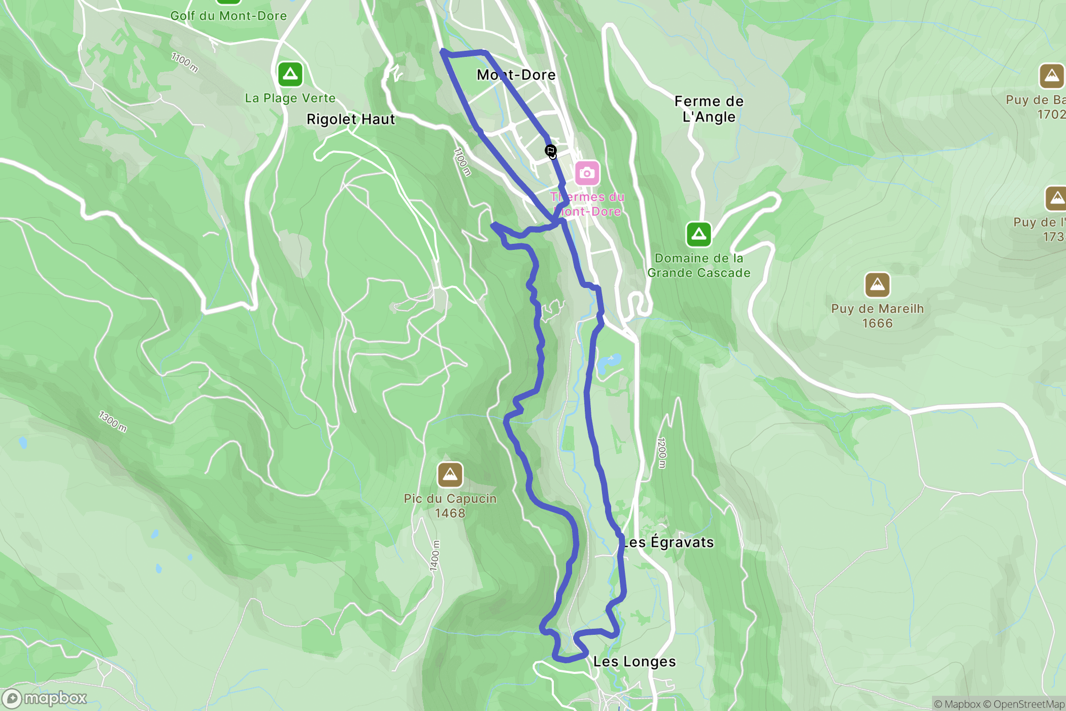 Mont-Dore : carte du parcours de randonnée - France
