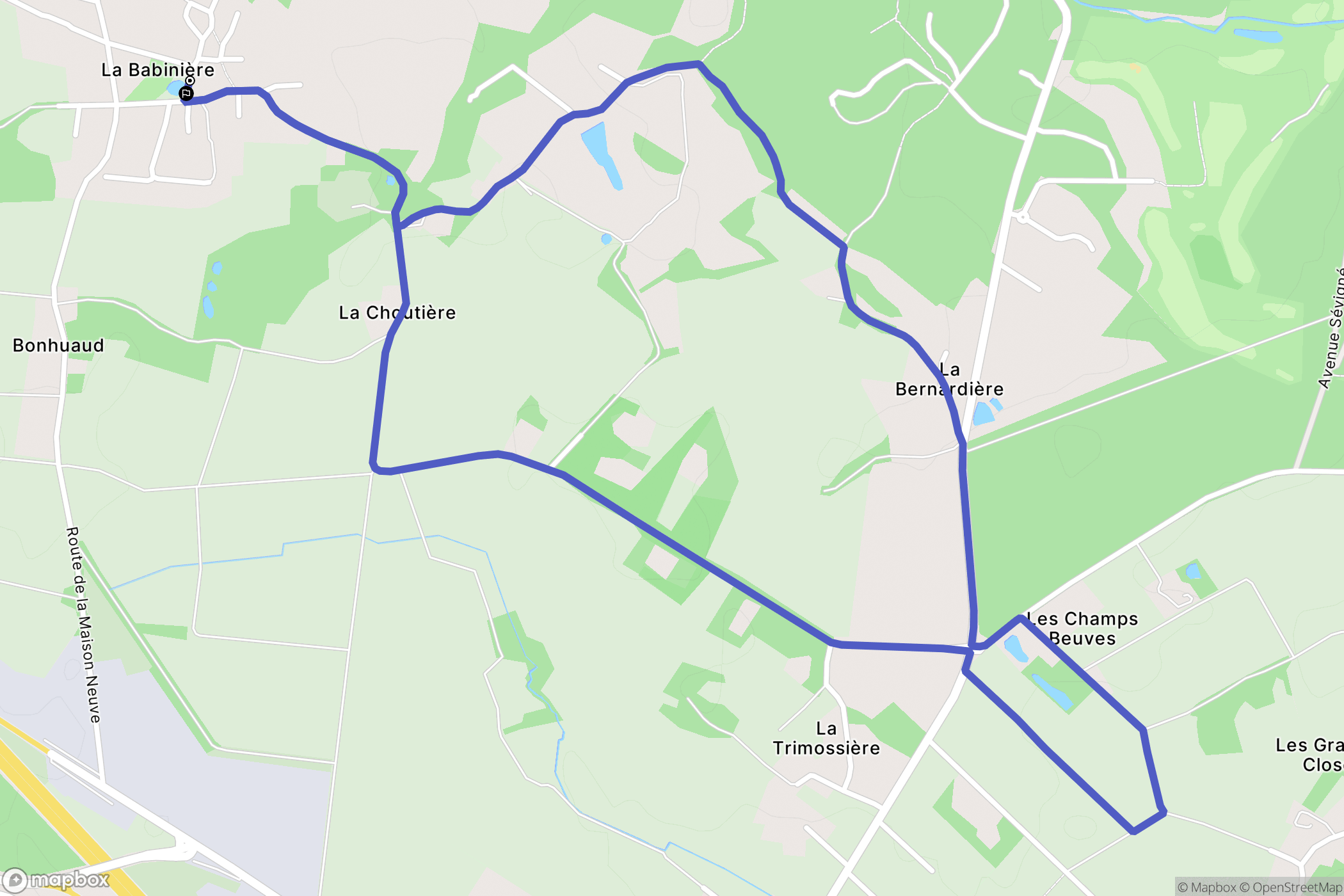 Vigneux-de-Bretagne : carte du parcours de randonnée - France