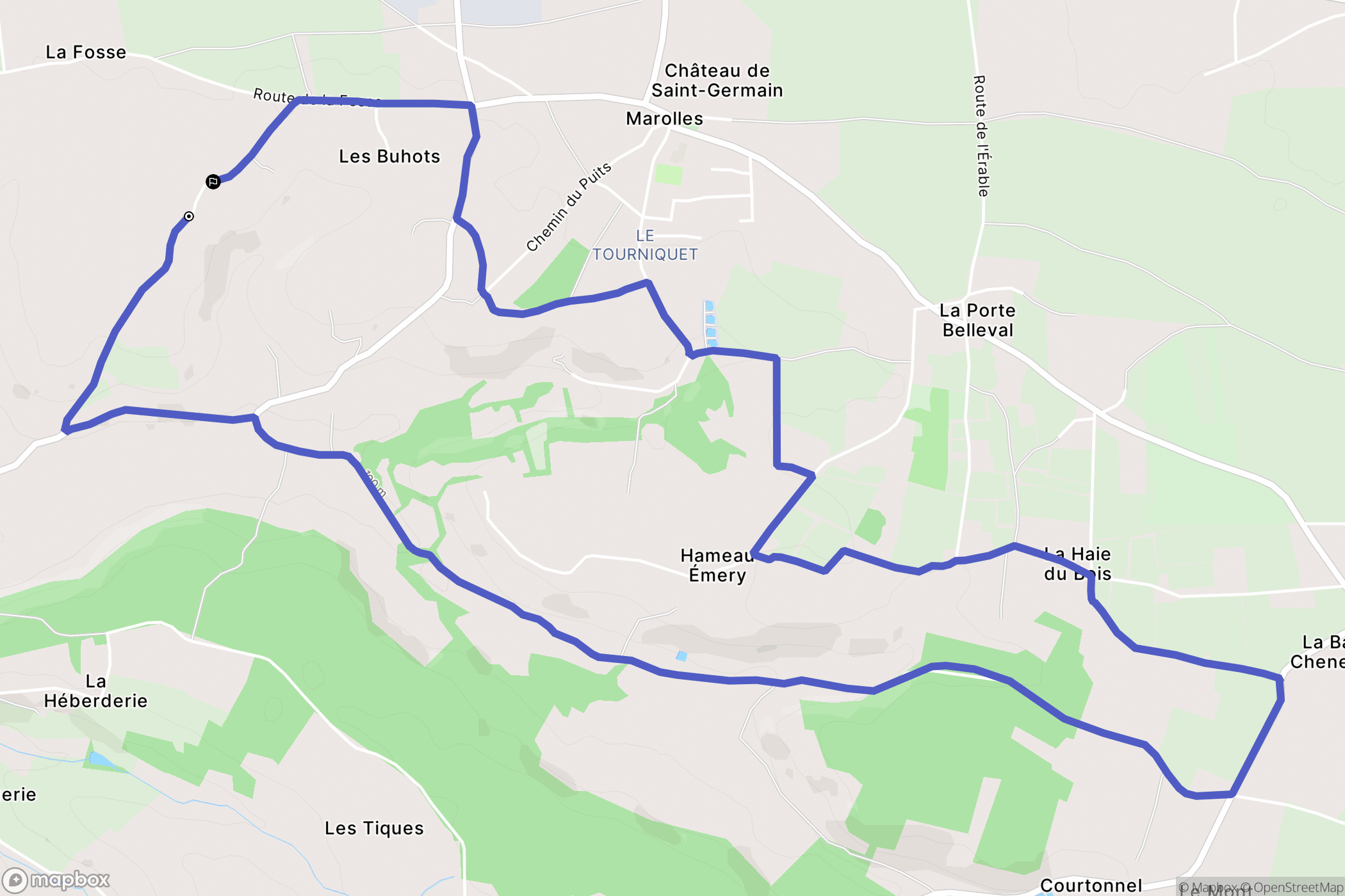 Marolles : carte du parcours de randonnée - France