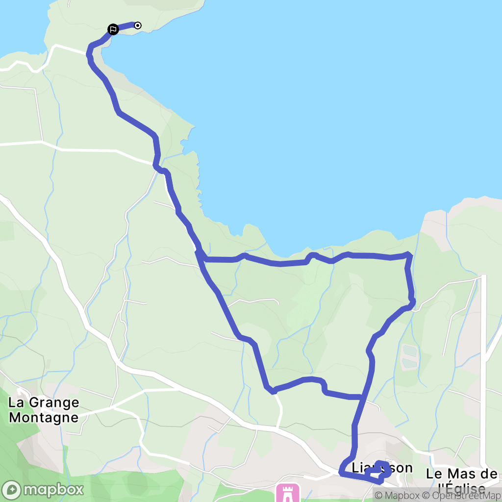 Liausson : carte du parcours de randonnée - France