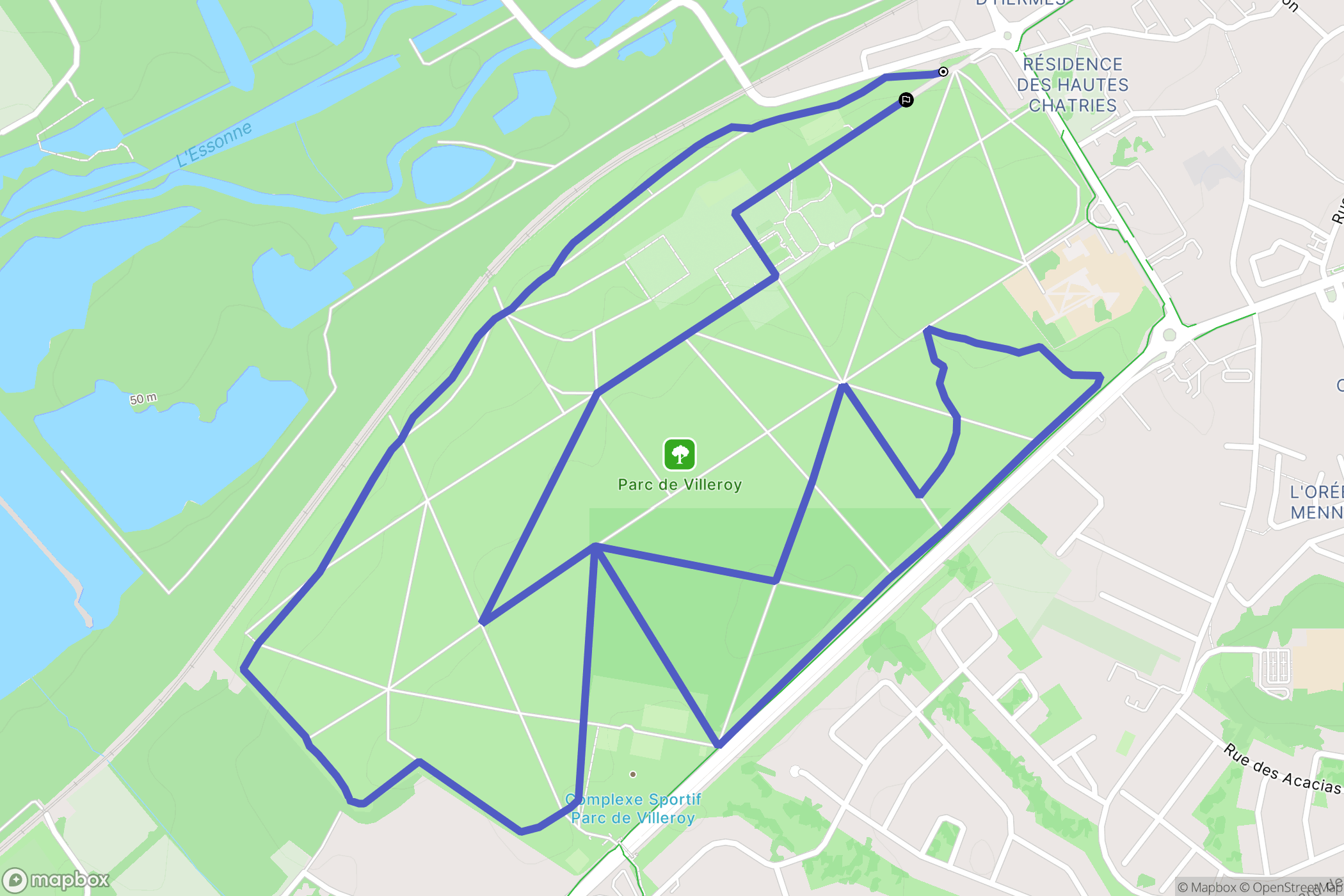 Mennecy : carte du parcours de randonnée - France