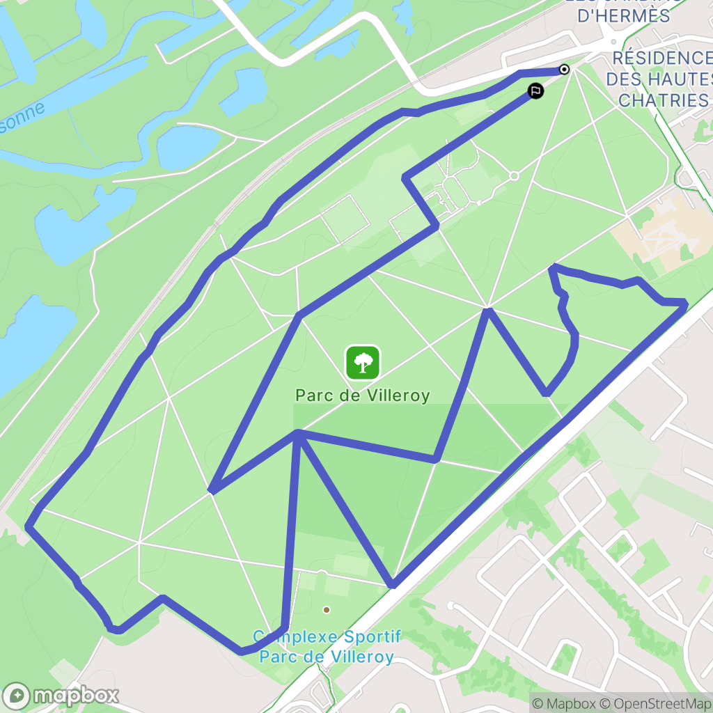 Mennecy : carte du parcours de randonnée - France