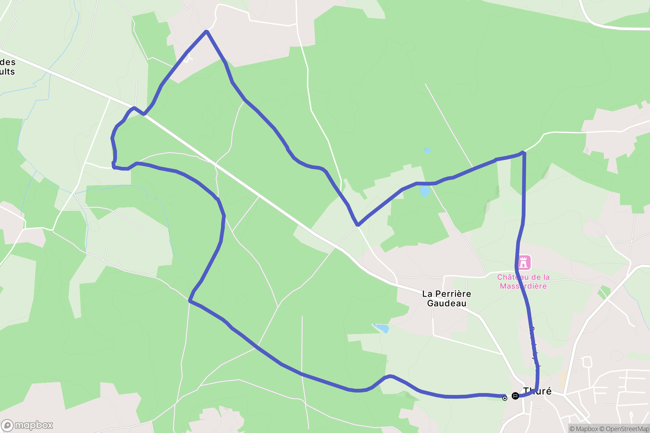 Thuré : carte du parcours de randonnée - France