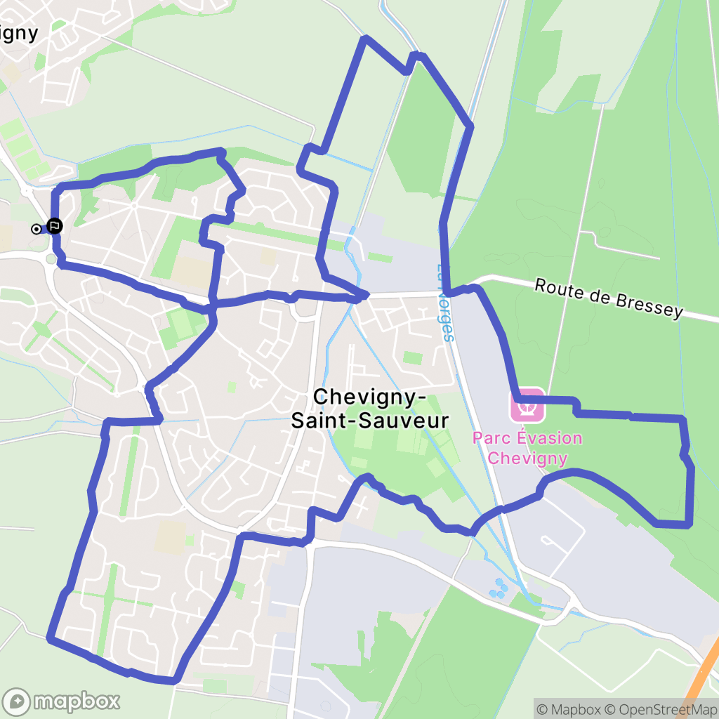 Chevigny-Saint-Sauveur : carte du parcours de randonnée - France