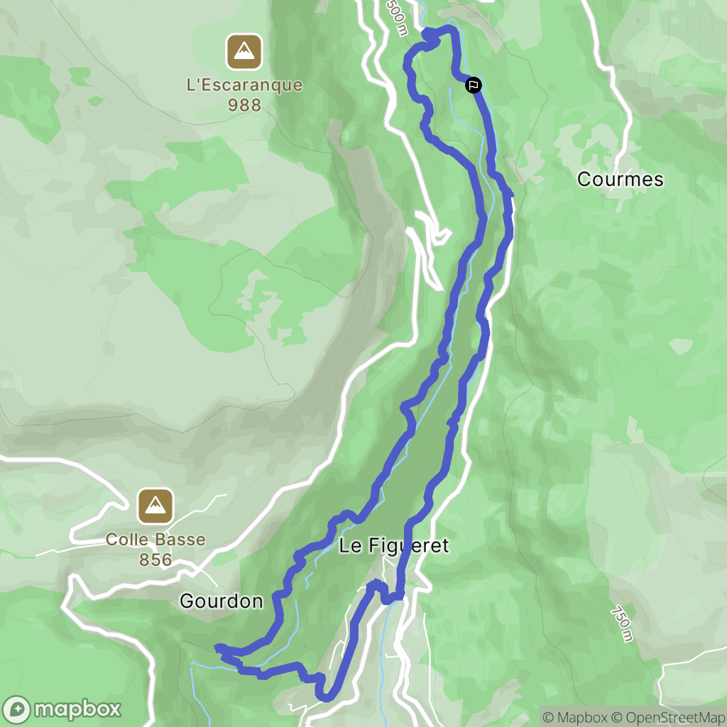 Gourdon : carte du parcours de randonnée - France