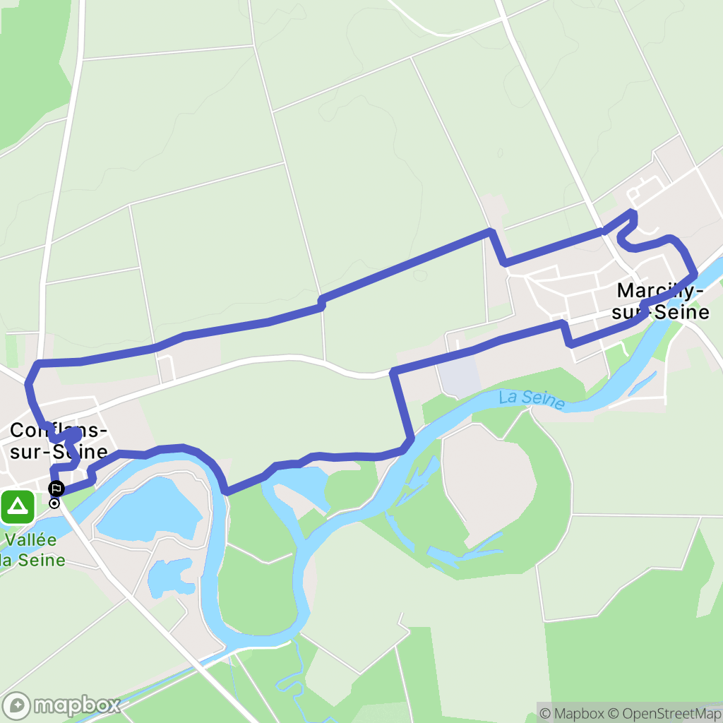 Conflans-sur-Seine : carte du parcours de randonnée - France