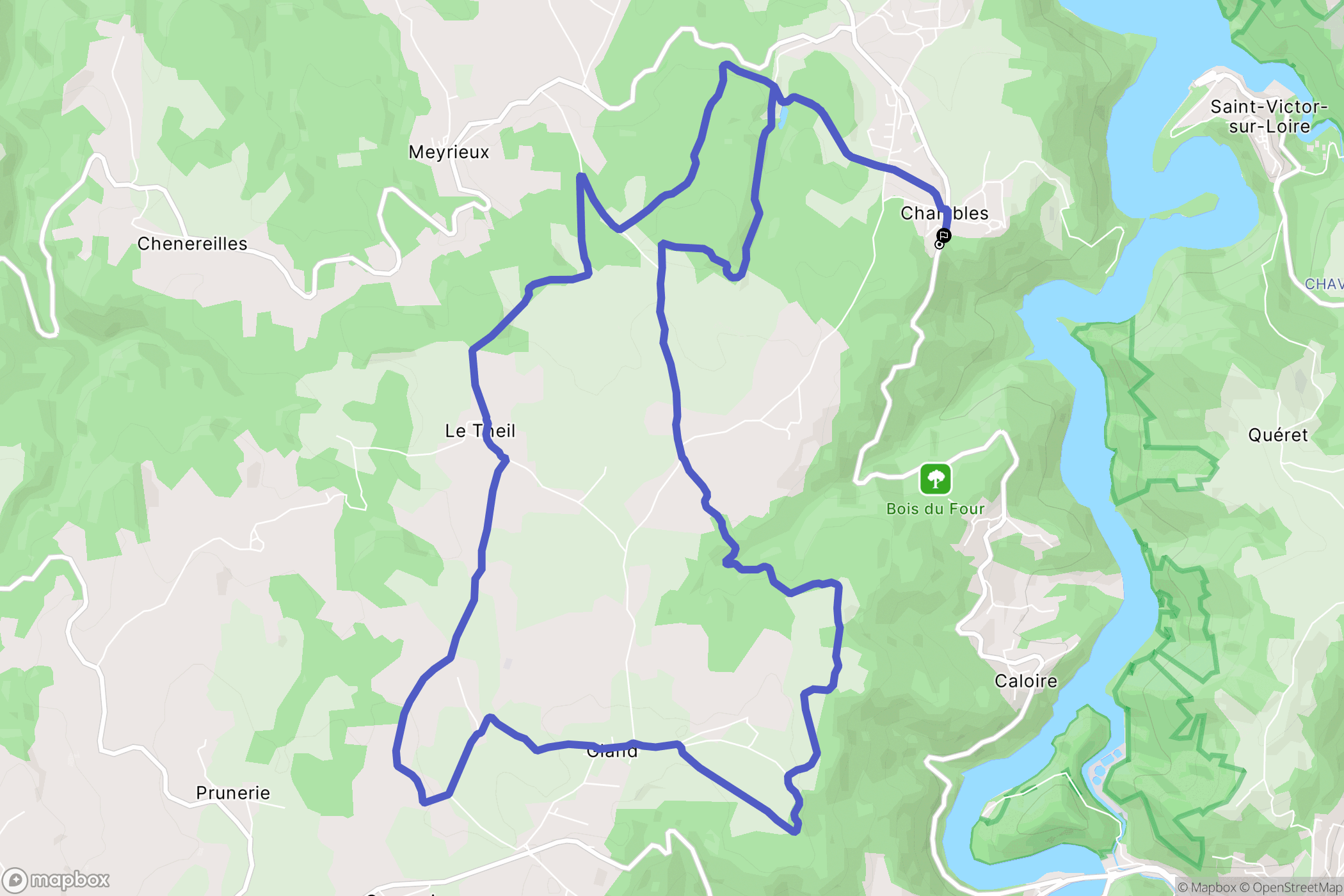 Chambles : carte du parcours de randonnée - France