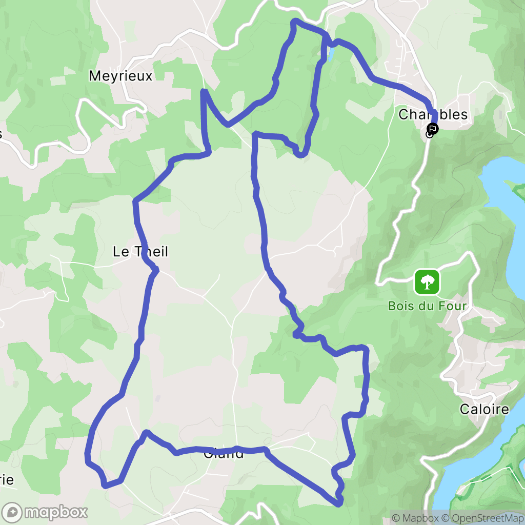Chambles : carte du parcours de randonnée - France