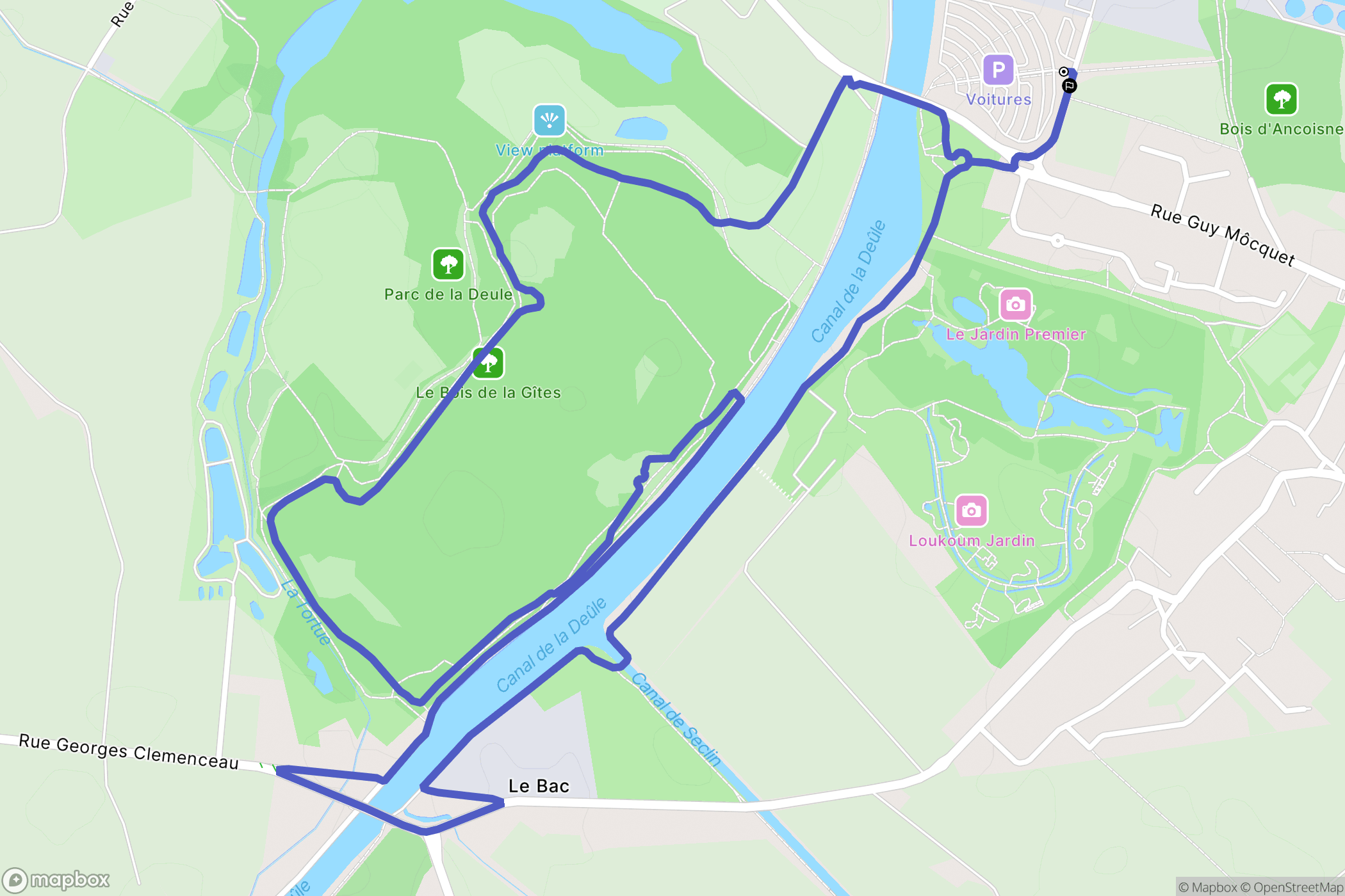 Houplin-Ancoisne : carte du parcours de randonnée - France