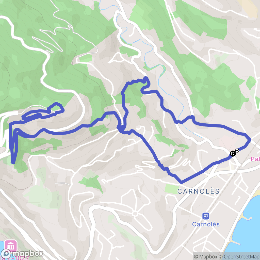 Menton : carte du parcours de randonnée - France