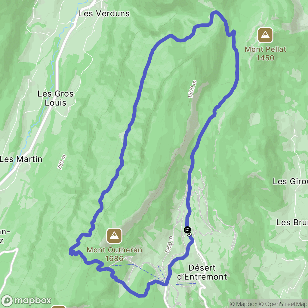 Entremont-le-Vieux : carte du parcours de randonnée - France