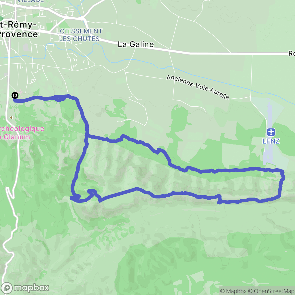 Saint-Rémy-de-Provence : carte du parcours de randonnée - France