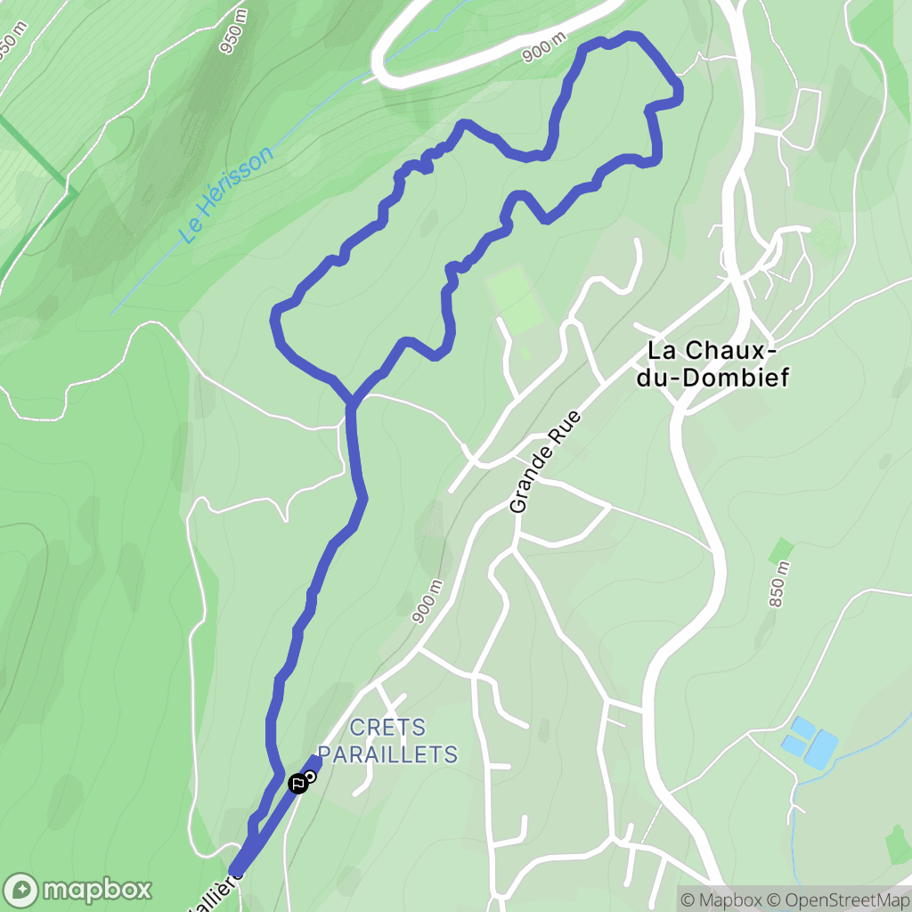 La Chaux-du-Dombief : carte du parcours de randonnée - France