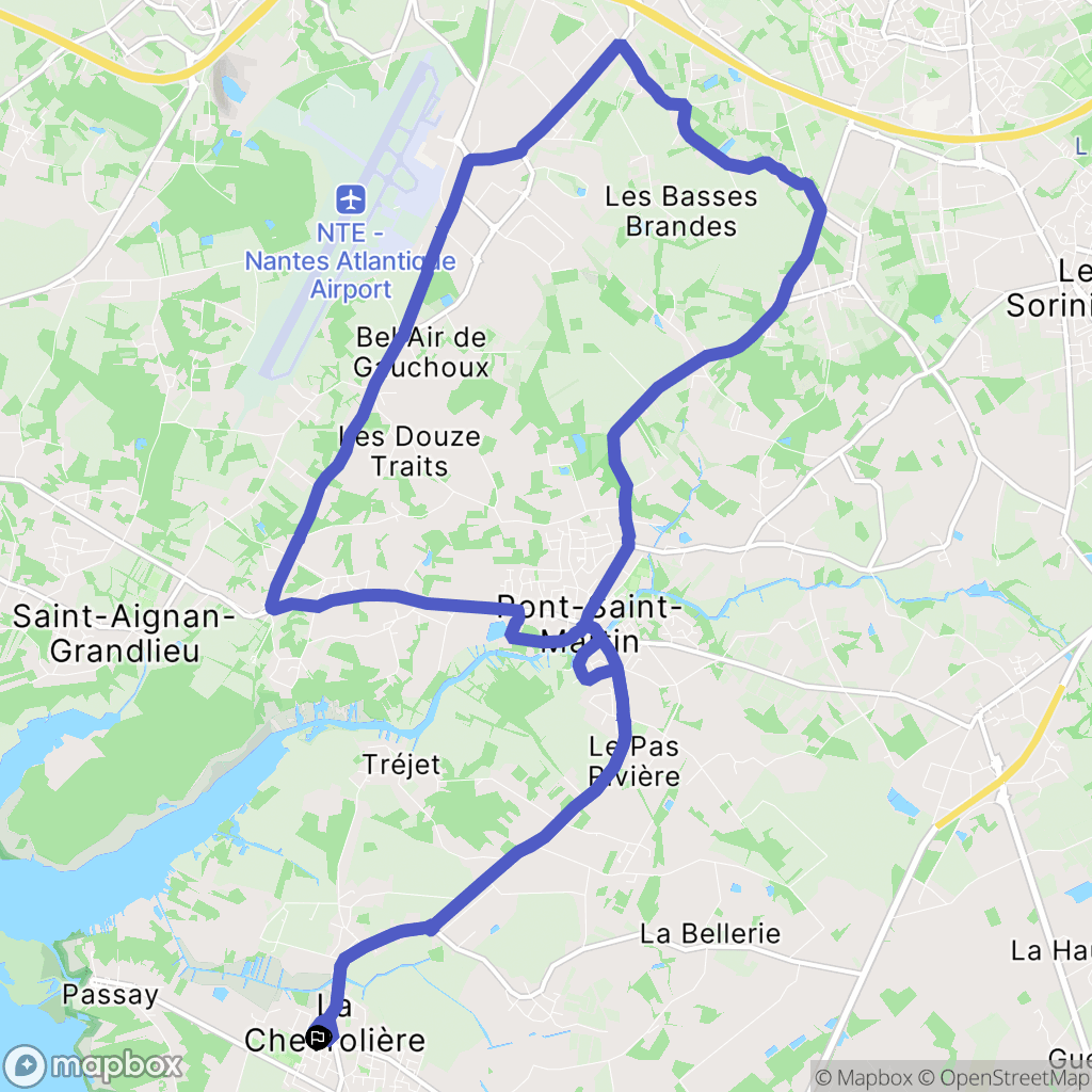 La Chevrolière : carte du parcours de randonnée - France